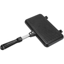 Aluminum Non-Stick Sandwich Baking Pan - Double Sided Frying Pan & Snack Griddle for Breakfast Kitchen