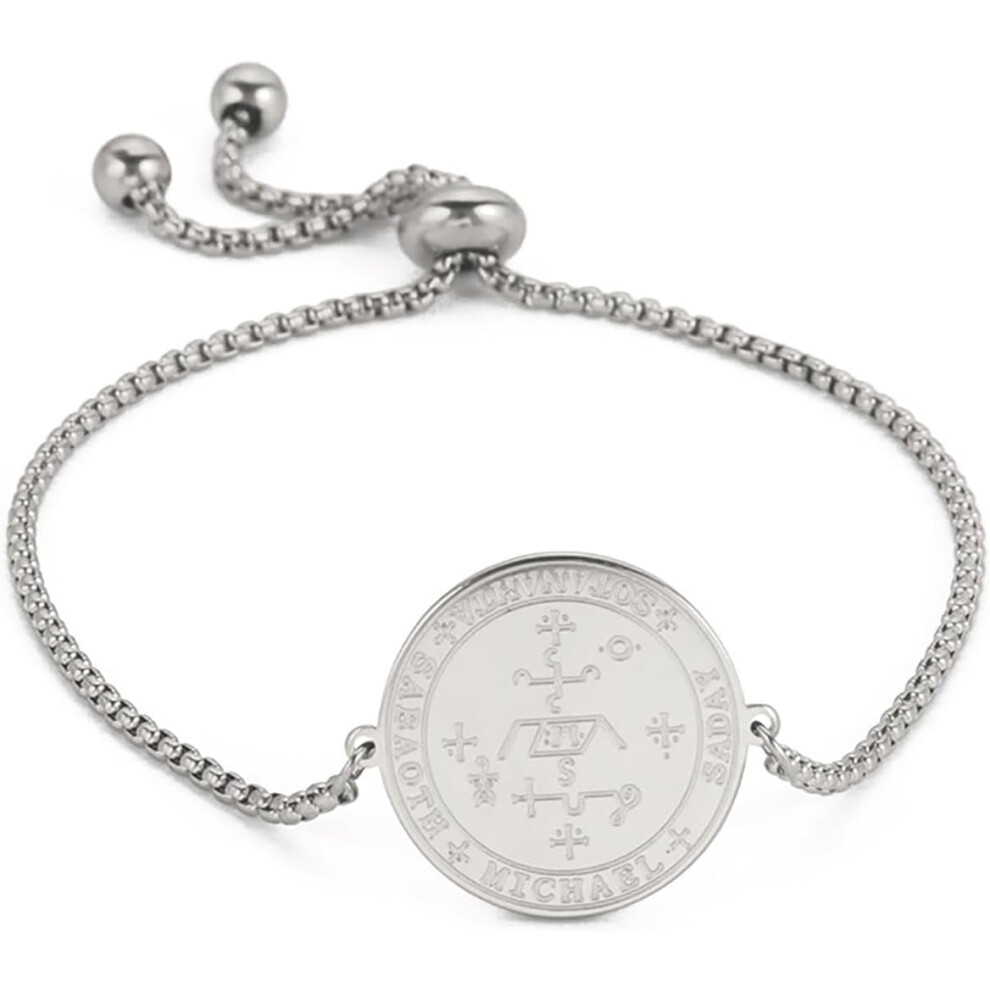 Seal of 7th Archangel Michael Bracelet for Women Seal of The Seven Archangels Talisman Saint Michael Stainless Steel Amulet Pagan Jewelry