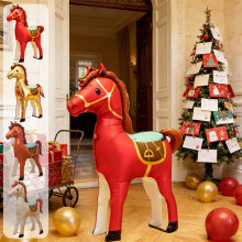 Ballons gonflables en forme de cheval, beige 54 x 40 pouces – Décoration de fête pour anniversaires, carnavals et cabines photo, faciles à
