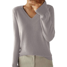 Lässiger Damen-Langarmpullover mit V-Ausschnitt, Oversize-Strickpullover, Winterpullover, lockerer Pullover, Geschenkidee