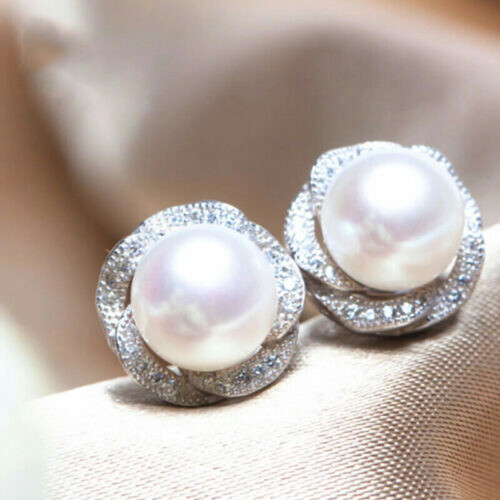 Fashion 925 Silver Pearl Stud Earrings A Pair 2