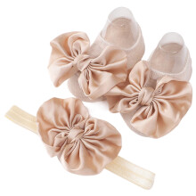 Baby Non-Slip Floor Socks & Bow Headbands Breathable Bowtie Socks FirstWalkers Shoes Infant Elastic Hairband Shower Gift