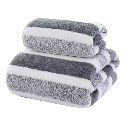 Κουβέρτα Xoxingysm "Σετ πετσετών με ρίγες Coral Fleece και τρεις χρωματιστές φαρδιές 1