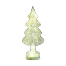 Desktop Christmas Tree Decoration, 9.2 Inch Mini Glass Illuminated Christmas Tree, For Family Festivals Wedding and Party Desktop Decoration (Blue)