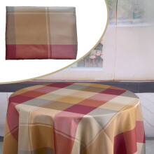 Xoxingysm Autumn Fall Thanksgiving Checkered Round Tablecloth, Washable Polyester, Wrinkle & Stain Resistant, Rustic Farmhouse Table Cover