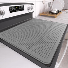 Stove Top Cover for Electric Stove – Silicone Glass Cooktop Cover, Dish Drying Mat, RV Range Top Mat (Gray, 28"x20")