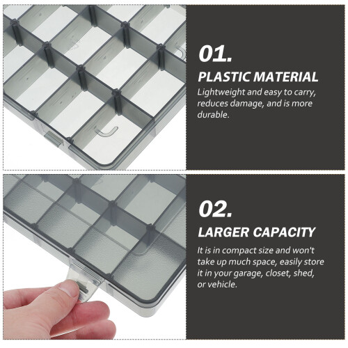 Πλαστικός οργανωτής εργαλείων Topbathy Screw Storage Box18 Partition για παξιμάδια, μπουλόνια και 2
