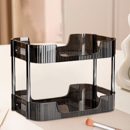 Transparent Plastic2-Tier Organizer for Bathroom Kitchen 1