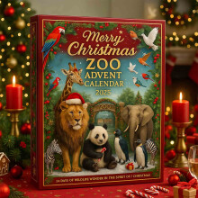 Zoo Advent Calendar 2025 – 24 Animal Surprises, Wildlife Ornaments for Christmas Tree, Ideal for Families & Kids