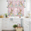 Easter Rabbit Kitchen Curtains Set Spring Floral Pink Plaid 3