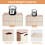 2Pcs 30L Teqhome Foldable Storage Bins Collapsible Storage Box Stackable Utility Storage Bin with PP Lid Waterproof Interior Bag Handle Light Khaki 7