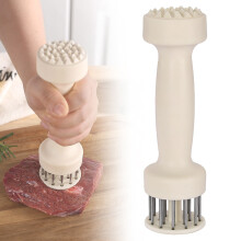 1PC Stainless Steel 20-Pin Steak Tenderizer Tool, 6.89x1.93", Beige – Compatible with BBQ, Beef, Chicken & Marinating