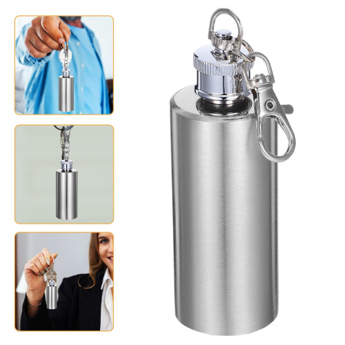 Small Stainless Steel Pocket Flask Keychain for Convenient Storage