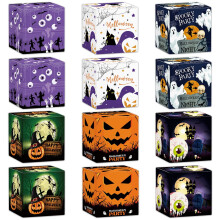 12 scatole per dolcetti di Halloween, contenitori per caramelle e biscotti, in cartone pieghevole, ideali come bomboniere o decorazioni spettrali.