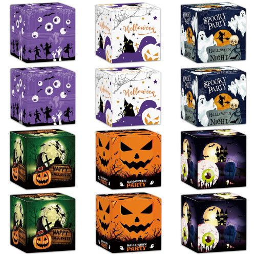 12 τεμάχια κουτιά για λιχουδιές για το Halloween, για ζαχαρωτά, δοχεία για μπισκότα,