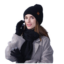 Womens Scarves Winter Clothing for Women Hat Scarf And Glove Set Fashionable Outdoor Baby Warm Three Piece Set
