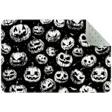 Halloween Spooky Pumpkins Small Area Rug, Non-Slip Door Mat Indoor Floor Mat, Washable Kitchen Rug Entrance DMat for Bedroom Living Room