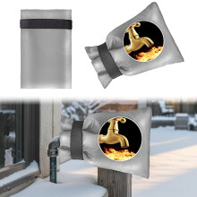 Grey Thickened Outdoor Faucet Covers for Winter, Reusable Waterproof Insulated Socks, Compatible with Standard Hose Bib Spigots