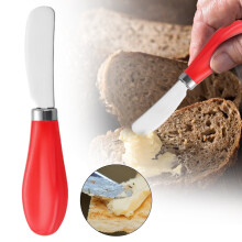 Stainless Steel Butter Spreader with Red Ceramic Handle – Compatible with All Bread Types