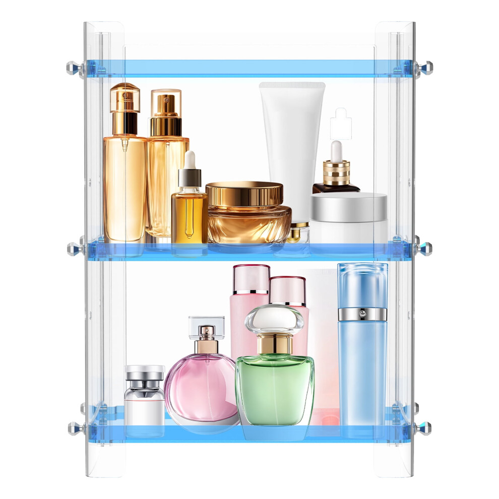 3-Tier Clear Plastic Cd/Dvd Organizer Rack, Holds 54 Standard Cases Â Compatible With Cd & Dvd Storage Shelves Blue 9152228678408