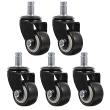 5 Pcs Boss Chair Caster Wheel Heavy Duty Tires Race Cars Shopping Office Black