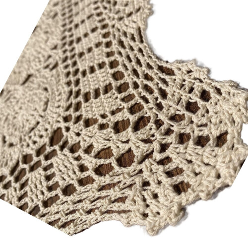 Rectangular Cotton Handwork Crochet Lace Table Runner Cloth Doilies, Table Centerpieces for Dining Room 2