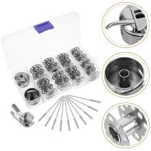 Professional Sewing Bobbins Sewing Machine 31-Pcs Steel Silver Stable Stitching