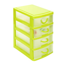 Mini Plastic Drawers Organizer, Small Storage Drawers Organizer Container Case with 4 Clear Desktop Drawer Units
