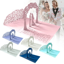 Elegant 3D Tree Design Wedding Card with Holder, Pop-Up Congratulations Card for Bride & Groom, Bridal Showers and Engagements