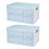 2Pcs 56L Teqhome Foldable Storage Bins Collapsible Storage Box Stackable Utility Storage Bin with PP Lid Waterproof Interior Bag Handle Light Blue 1