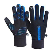 Sky Blue Windproof Touchscreen Gloves with Fleece Lining, 1