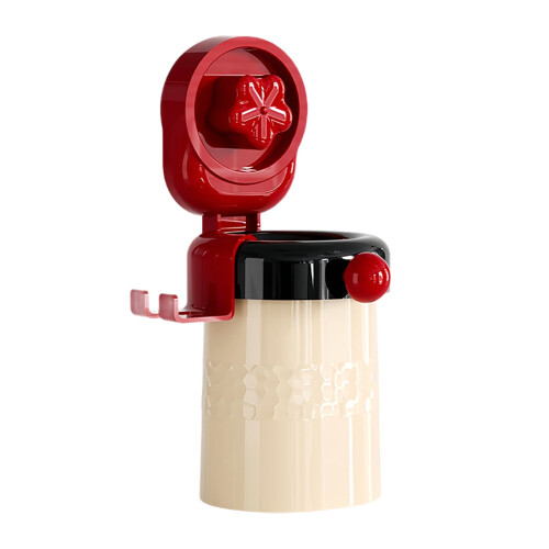No-Drill Suction Cup Toothbrush Holder, Wall-Mounted, Space-Saving, Compatible with All Toothbrushes, White, 1pc
