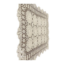 Rectangular Cotton Handwork Crochet Lace Table Runner Cloth Doilies, Table Centerpieces for Dining Room