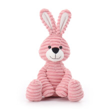 Roze corduroy konijnenknuffel van 23 cm