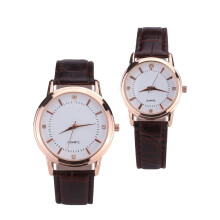 2-teiliges Partneruhren-Set mit braunem Armband, stilvolles Quarzwerk, perfekt für Valentinstag oder Geburtstag