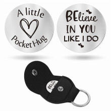 Pocket Hug Token Stainless Steel Heart Keepsake 1pc