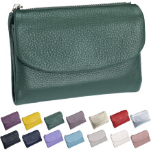 Sparán Luachmhar do Mhná, Sparán Leathair Unisex Pebble, Sealbhóir Cárta Bonn Leathar Fíor 5.3 orlach gearr, do Bhoinn agus Cártaí Aitheantais