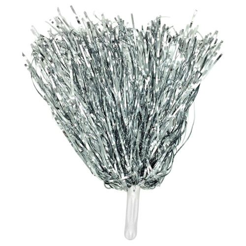 Metallic Foil Cheer Poms with Plastic Handles 2-Pack