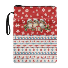 Retro Christmas Book Cover with Pocket, 11.4 x 8.7 in