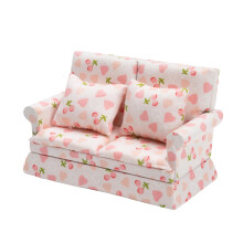 Puppenhaus-Sofa, Maßstab 1:12, Zubehör, Dekoration, Geburtstagsgeschenk, Miniatursofa, 12,8 cm x 6,1 cm x 7,6 cm