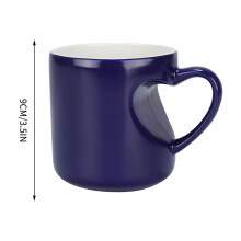 Herzförmiger Sublimationsbecher mit Alien-Pärchen-Motiv, blau