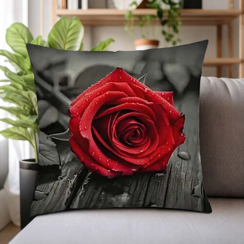 Fodera per cuscino con stampa di rose per divano e camera da letto, 1 pezzo
