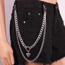 Vintage Schlüsselanhänger mit langer Metallquaste – Rock-Jeans-Schlüsselanhänger mit Ringclip für Damen