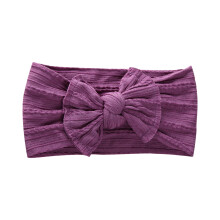 Breites Haarband für Babys und Mädchen, elastisch, weich, Nylon-Jacquard, mit Schleife, einfarbig
