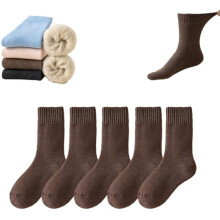 5 Paar Damen-Socken, einfarbig, mittelhoch, dicke, warme Thermosocken für den Winter, kuschelige Stiefelsocken und Alltagssocken