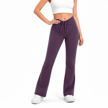 Damen-Yogahose mit hohem Bund und Bootcut, Lila, Größe 2XL