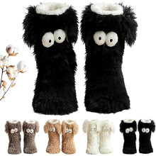 Chaussettes-chaussons d'hiver confortables pour femmes avec doublure en polaire et
