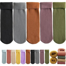 Chaussettes Luviess Fleece Cozy, lot de 5 paires, chaussettes mi-mollet pour femme, chaussettes thermiques fines en velours ultra doux Fleececozy