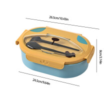 Ruime ovale lunchbox met dubbele laag, draagbaar en verwarmbaar, geurloos, gemakkelijk schoon te maken – een ideaal cadeau voor zussen, geschikt