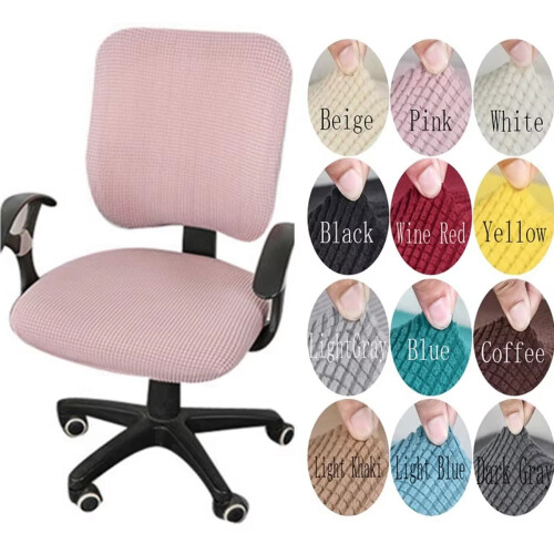 Housse de chaise de bureau extensible et élastique, 2 pièces, en maille extensible, universelle. 1